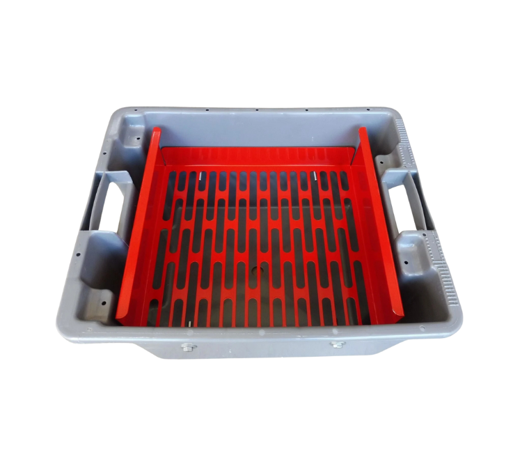 Caixa com grelha de lavagem